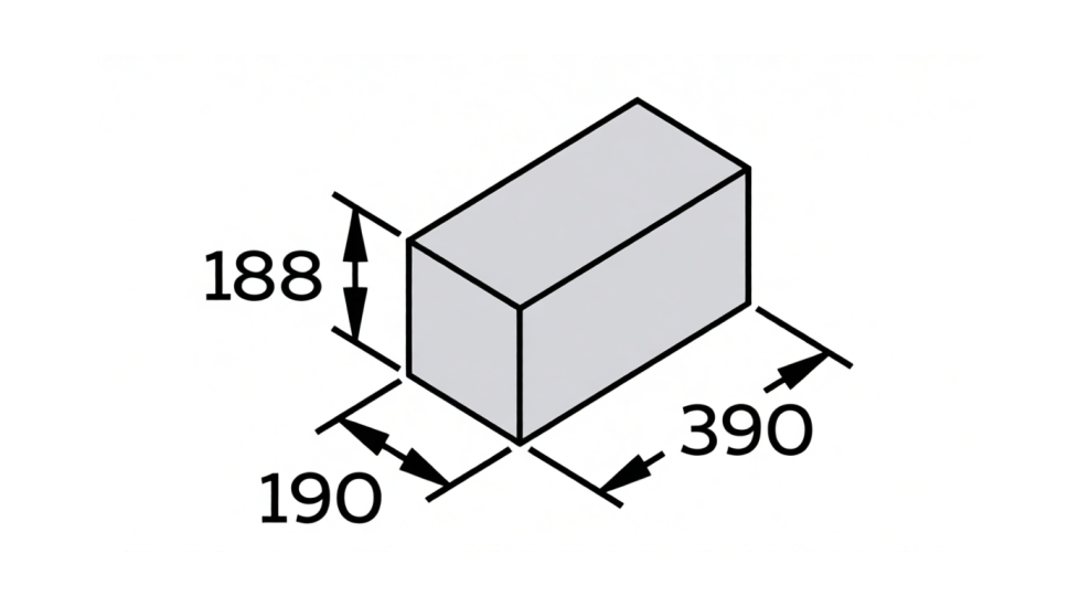 Полнотелый блок - размеры